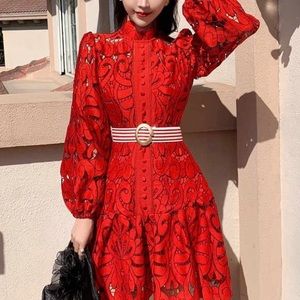 Midi red stunning dress